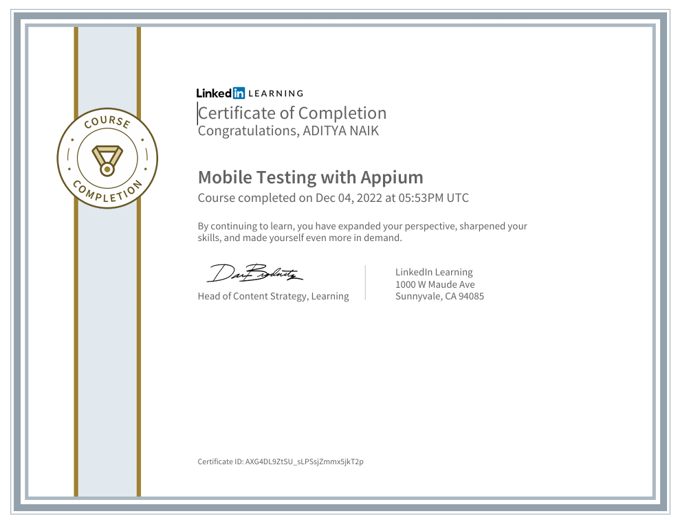 Appium Certification